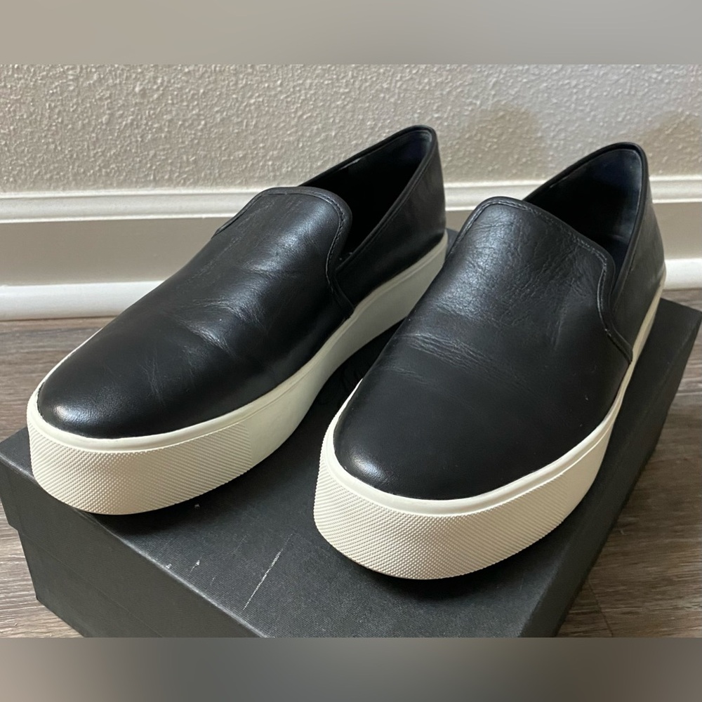 Vince Black Leather Blair Sneaker US 8